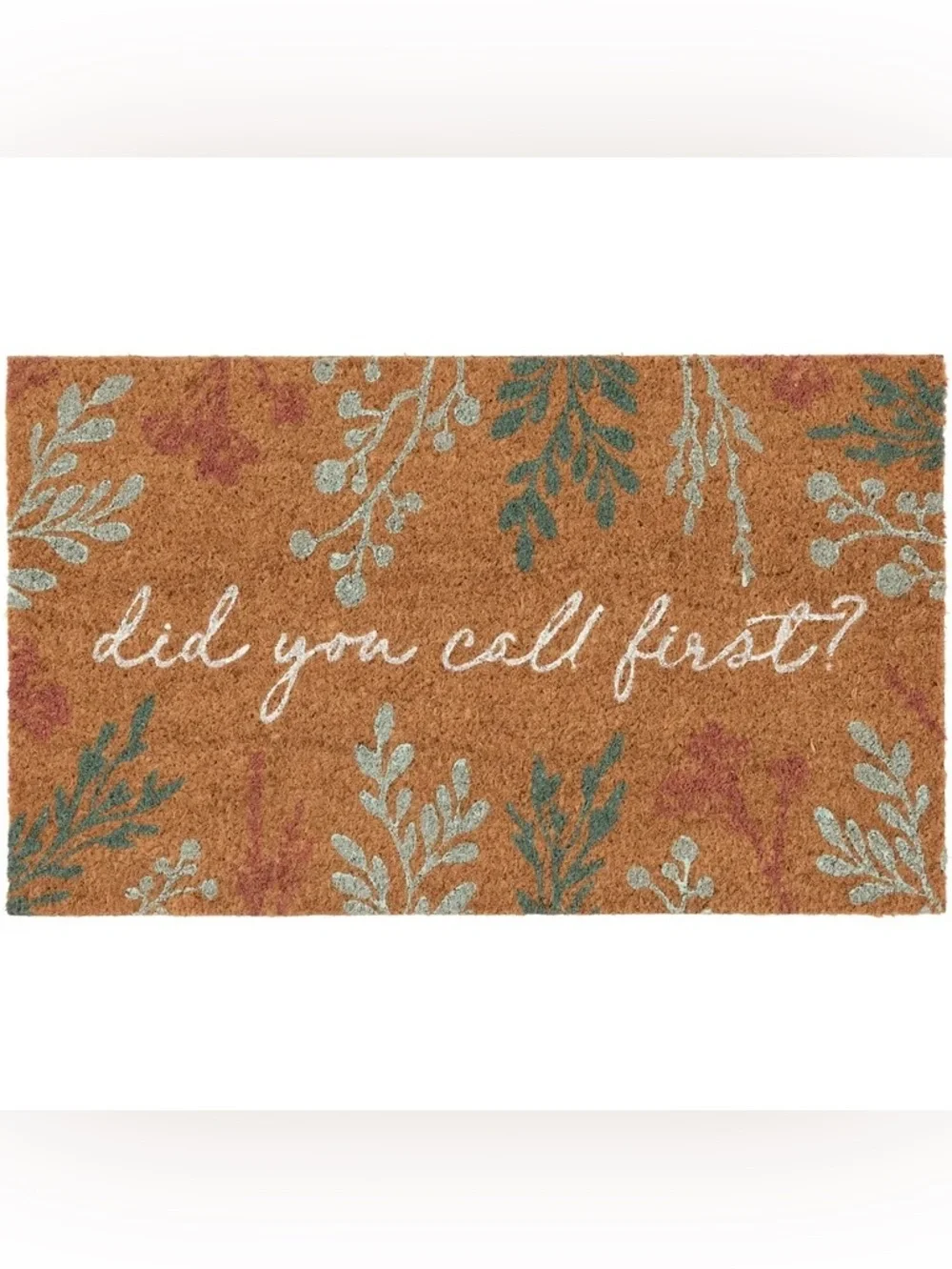 Home Decor Collection Floral 18x30 Outdoor Fall Coir Door Mat NWT